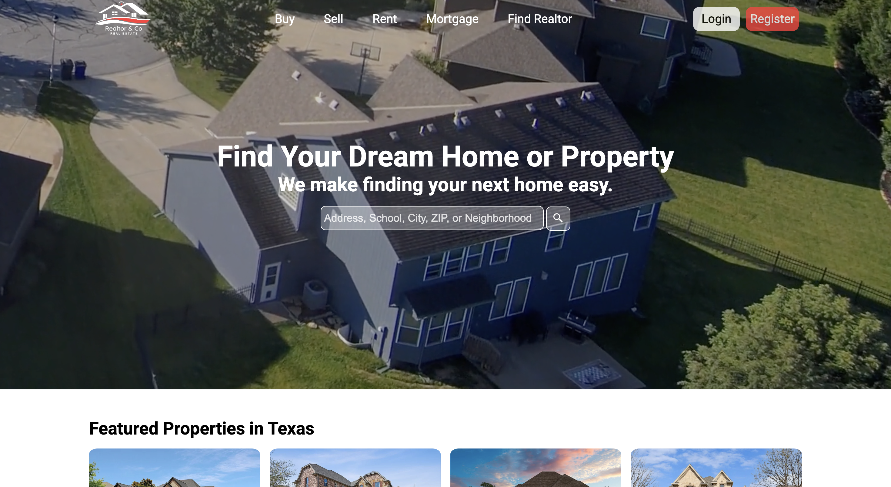 Realtor website concept designed by Claro Digital